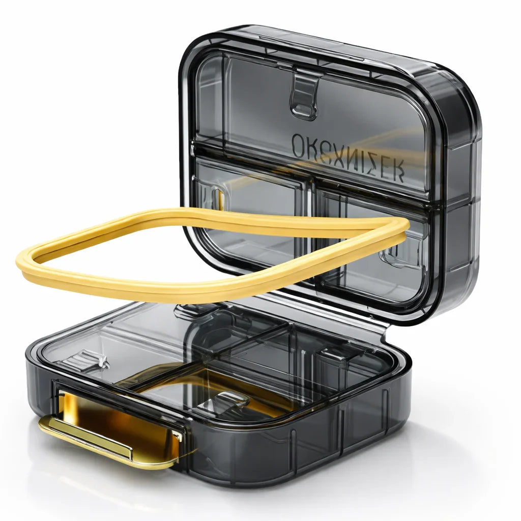 Compact insulin cooler case with yellow seal, designed for GLP-1 injectors and biologics storage